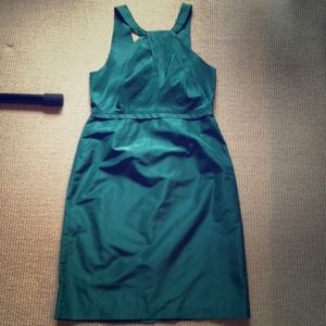 Silk Taffeta Hunter Green Dress