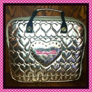 Betseyville Metallic Silver Hearts Laptop Case