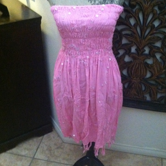 👙 Pink sequin strapless dress or skirt 👙