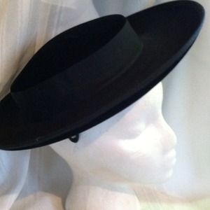 Vintage black velvet hat