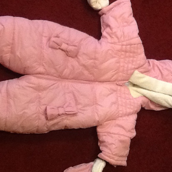 Pink babies winter full snow suit