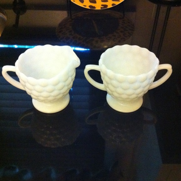 Milk Glass creamer and Sugar set