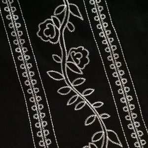 Black and white embroidered skirt