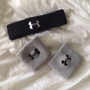 SOLD! Under Armour headband and armbands