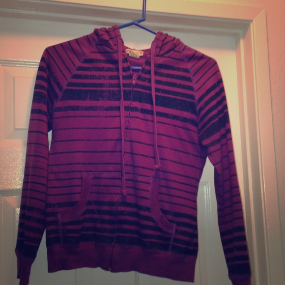 Purple and blue striped hoodie