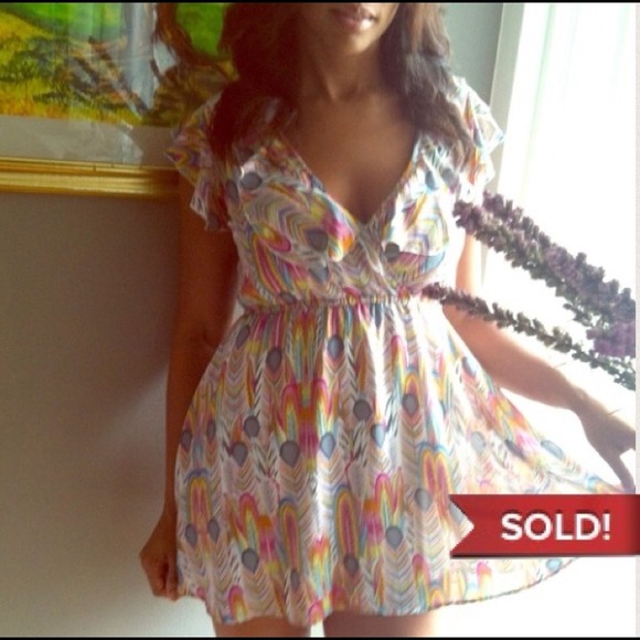 Dresses & Skirts - SOLD Mini Peacock Summer Dress.