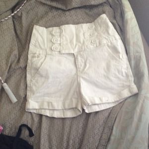 White high waist shorts