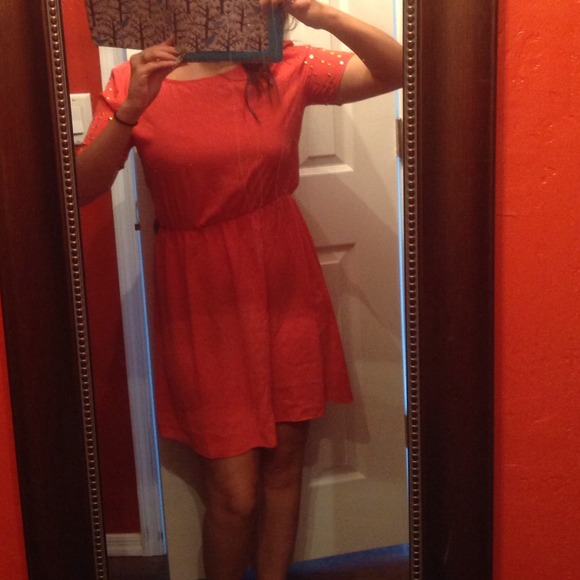 BUNDLED! Coral colored dress - Picture 4 of 4