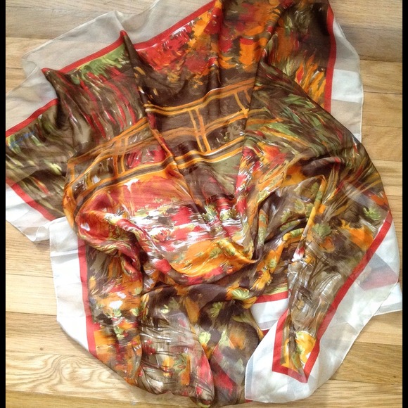 Giverny imagined in Italian silk scarf