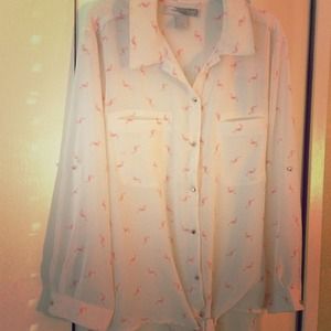 Sheer printed blouse.