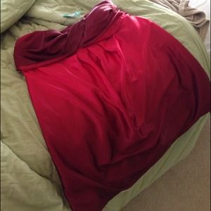 Red ombré satin bubble dress