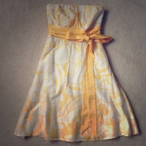 Limited - strapless cream/yellow dress