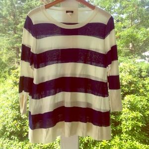 J. Crew Navy Striped Summer Sweater