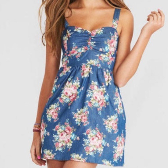 🌟SOLD🌟Delia's Floral Chambray Dress