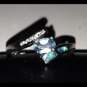Sterling silver turquoise opal ring