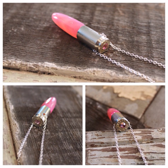 Pink Agate w/45cal. bullet and Swarovski tip.