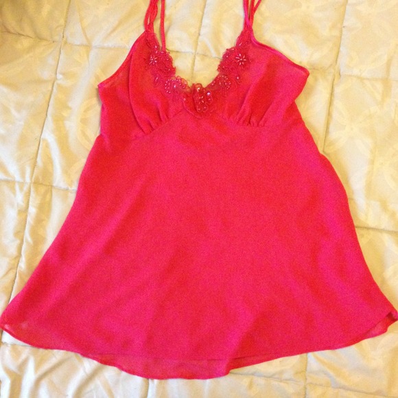 Red chiffon lingerie piece