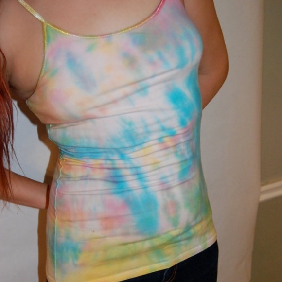 Hand Dyed Tie Dye Spaghetti Strap Tank Top