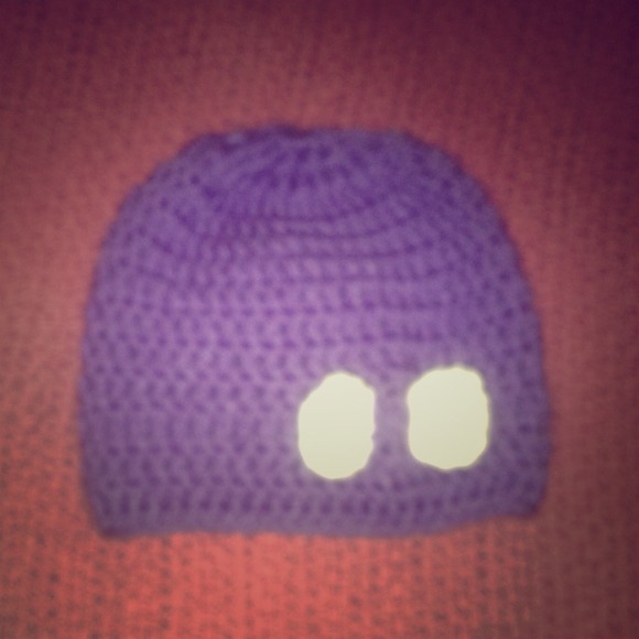 Baby girl purple beanie with white bow