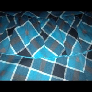 NWT Blue, Black & Turquoise plaid skirt