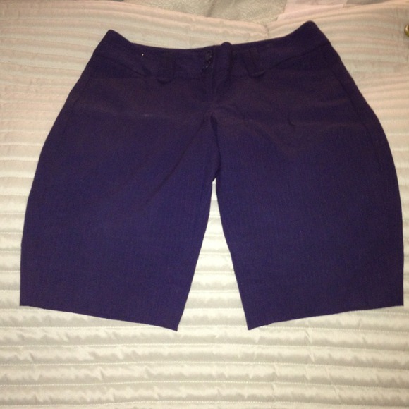The limited exact stretch 0 navy blue stripe short