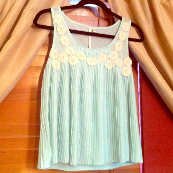 Mintgreen accordion tankTAKE AN ADDITIONAL 50% OFF