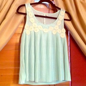 Mintgreen accordion tankTAKE AN ADDITIONAL 50% OFF