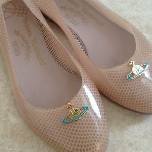 Vivienne Westwood Melissa Mesh Pump Nude Flats