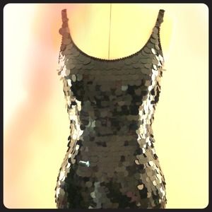 Little Black Dress with Big Black Sequins