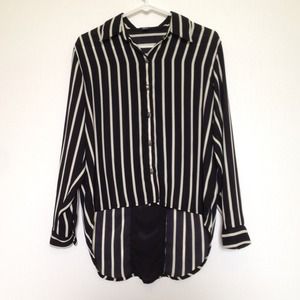 Stripped High-Low Shirt