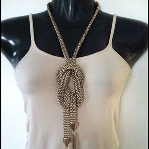 Beautiful Gold Tone "Tassel Necklace"