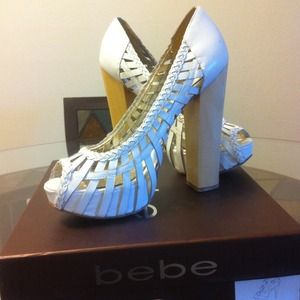 **DRASTICALLY REDUCED** White Bebe High Heel