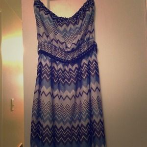 Blue printed maxi dress