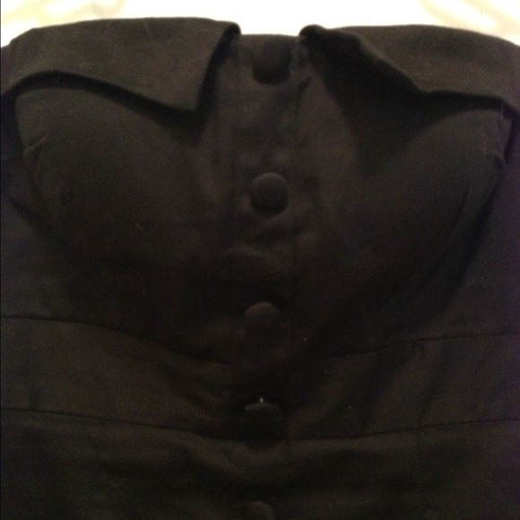 black tube dress w button detail - Picture 3 of 4
