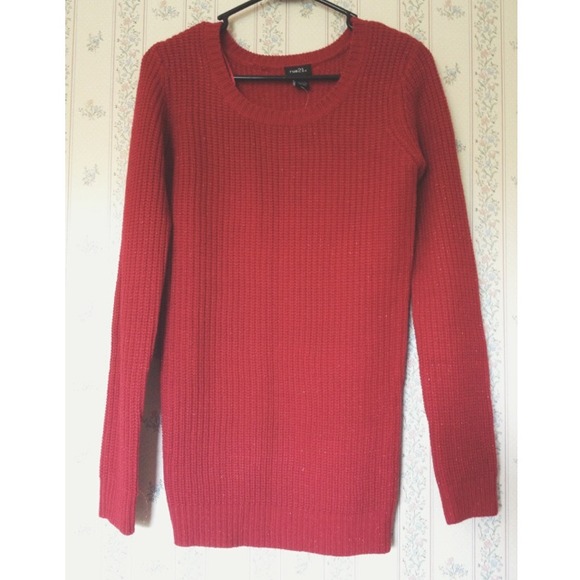 Extra Long Red Sweater