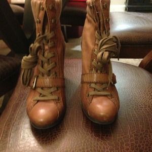Leather Lace-Up Bootie