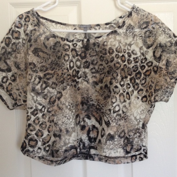 Leopard print see thru top
