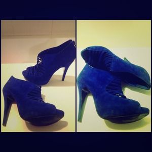 Aldo blue bootie heels