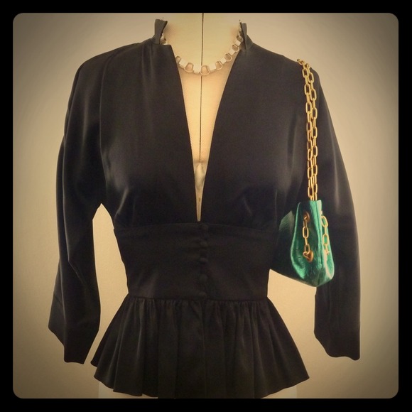 SOLD IN BUNDLE Black Silk Trina Turk Blouse