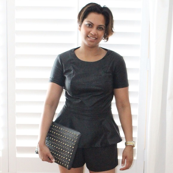 SOLD- F21 Faux Leather Top. Sz M