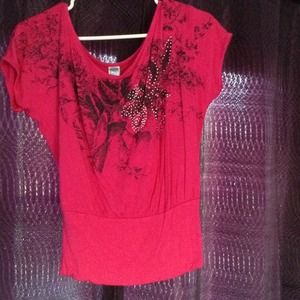 Pink shirt with studs