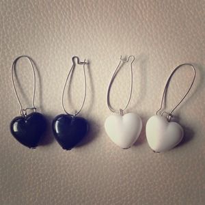 2 pair of heart shape earrings for one price!