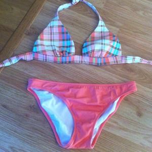 Victoria's Secret coral plaid swimsuit