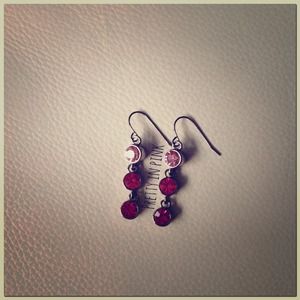 3 tiered pink earrings