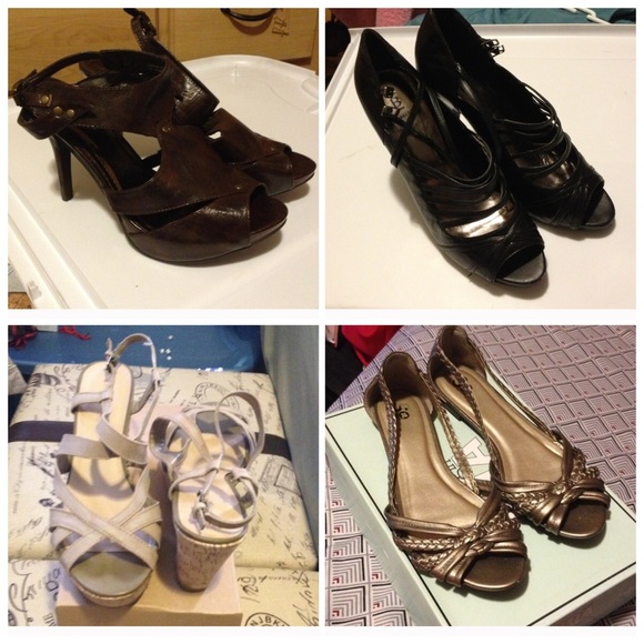 Shoes - Brown heels, flat sandal, wedges, heels bundle