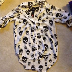 White Skull blouse