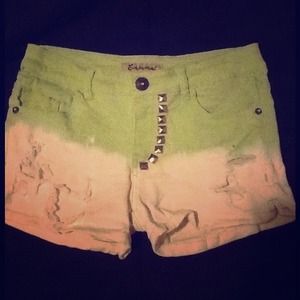 Green studded shorts