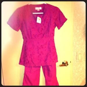 Koi scrub pants and top.