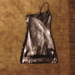 Sexy one shoulder sequin dress