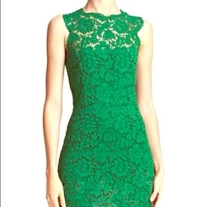 Emerald Green Lace Sleeveless Dress